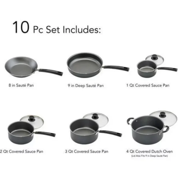 Non-stick Cookware Set, 10 Piece Pots and Pans - Image 5