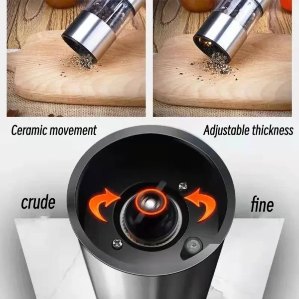 Electric Stainless Steel Salt Pepper Grinder - Image 3